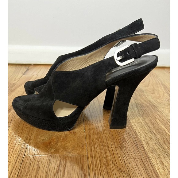 Michael Kors Collection Valentina Runway Open toe suede heeled sandals US 7,5 - Picture 1 of 11